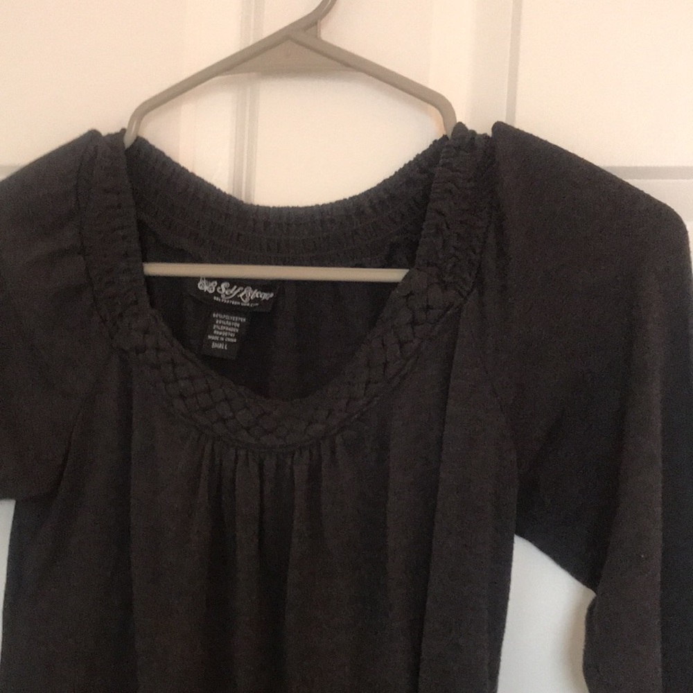 Long charcoal tunic top
